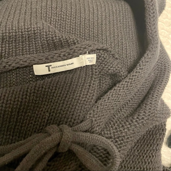 T by Alexander Wang  cotton knitted sweater with hood and side slits - Picture 5 of 6